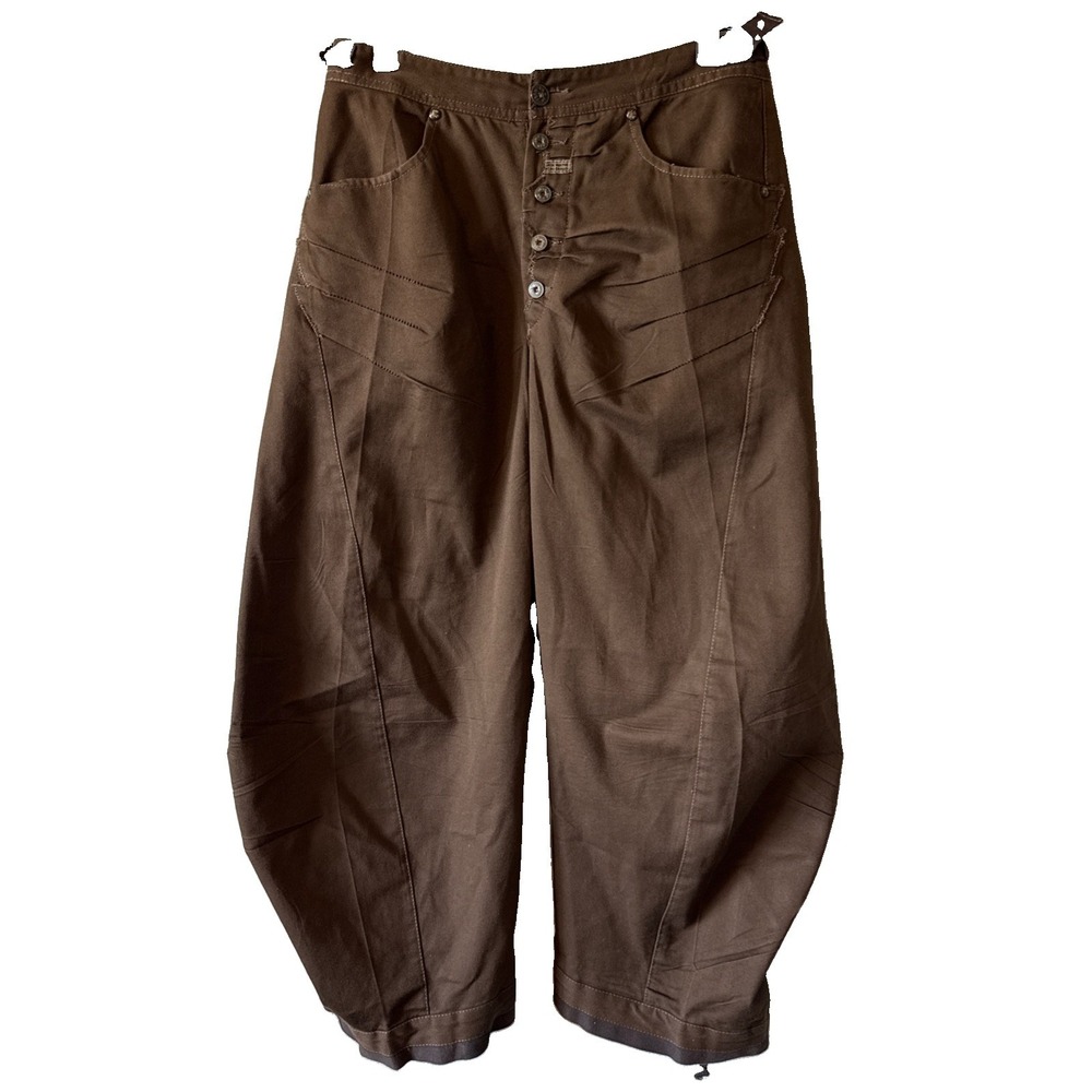 Marithe Francois Girbaud Le Jean De Barrell Leg Pants Size 27 Button Fly Brown